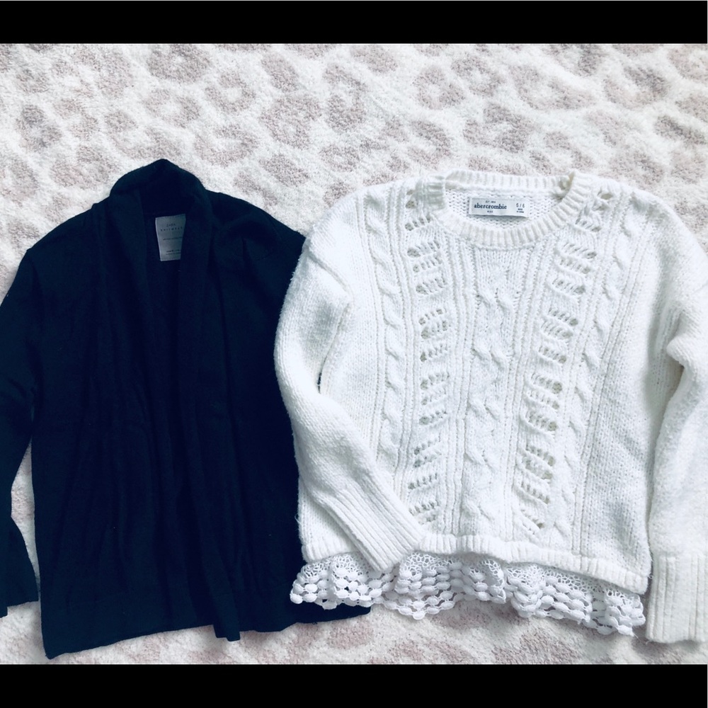 Zara Abercrombie Kids Girls Sweater Cardigan 5-6